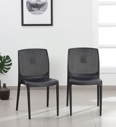 Buy Beeta Cafe Chair In Black Colour Set Of 2 at 43 OFF by