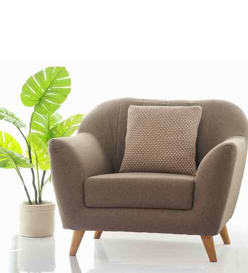 Beige & Natural 100% Cotton Tiny Check 16X16 Inches Knitted Cushion Cover