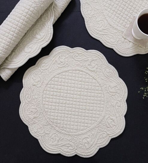 Beige (15.7 x15.7 ) Quilted Cotton (Set of 2) Placemat