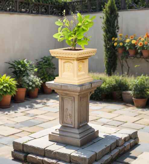 Beige TULISI Square Shaped 1 Planter