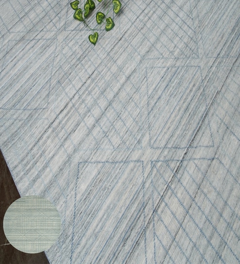 Beige Abstract Wool Hand Tufted Carpet