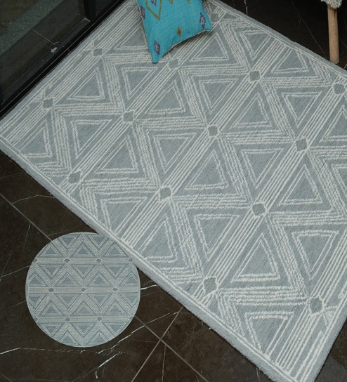 Beige Abstract Wool Hand Tufted Carpet