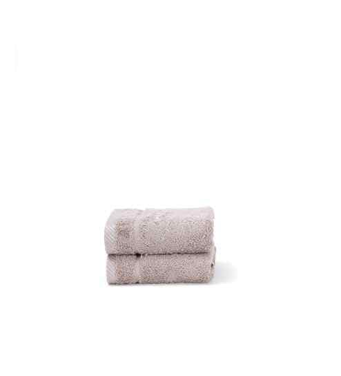 Beige Bamboo Cotton Solid 650 GSM Hand Towel Set (2Pc)