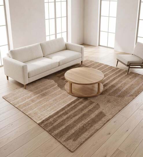 neu looms Beige Brown Natural Wool 5 X 3 Feet Rectangle Carpet-picture-29
