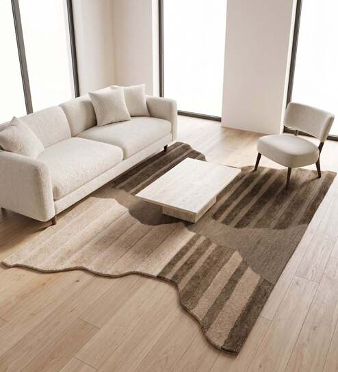 neu looms Beige Brown Natural Wool 8 X 5 Feet Rectangle Carpet-picture-10
