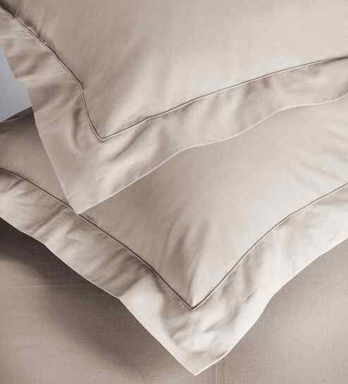 Beige Check 200 TC Cotton King Size Bed Sheet with 2 Pillow Covers 24 Collection