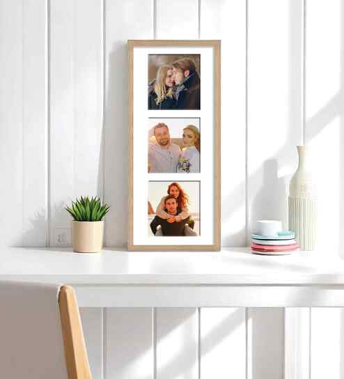 Beige Fibre Decorative Collage Photo Frames