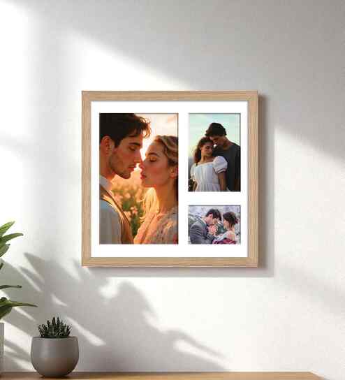 Beige Fibre Decorative Collage Photo Frames