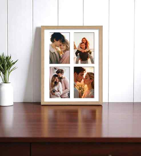 Beige Fibre Decorative Collage Photo Frames