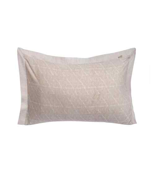 Beige Geometric Print 300 TC Cotton 2 Pillow Cover Set