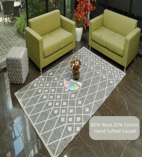 the woven legacy Beige Geometrical Wool Hand Tufted Carpet-picture-23