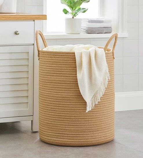 Laundry Basket For Clothes,Clothes Storage Baskets,Jute Laundry Bag