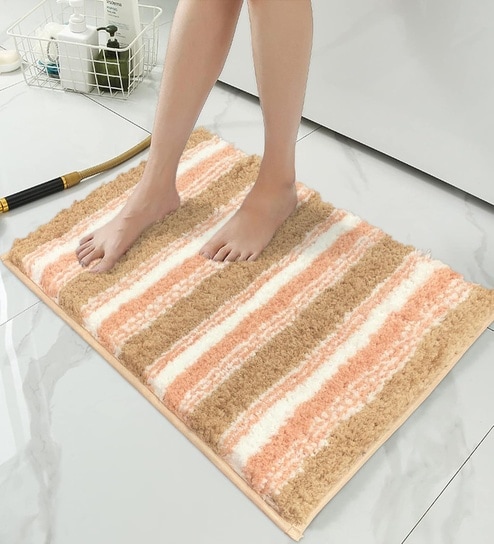 Beige Microfiber 16x24 Inches Super Soft Bath Mat