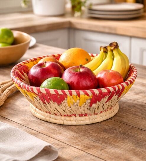 Beige Moonj Grass Handwoven   Basket