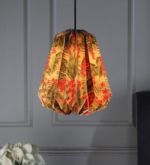 Beige Paper Hanging Light By India Circus By Krsnaa Mehta