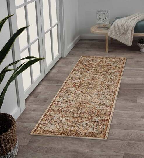 Beige Persian 2x7 Feet Machine Made Runner