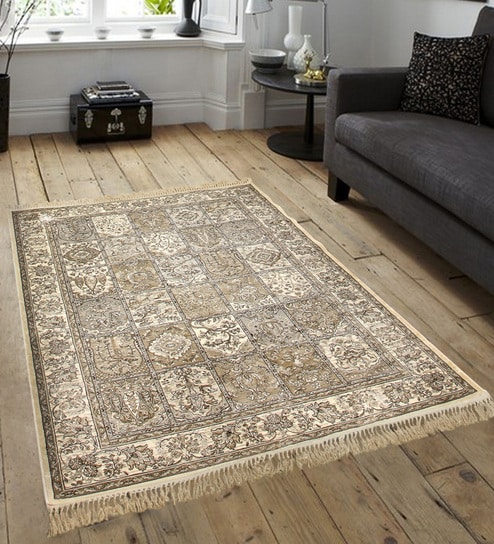 Beige Persian 3x5 Feet Machine Made Carpet