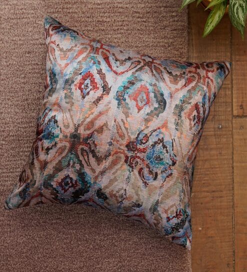 Beige Polycanvas Abstract 16x16 inches Cushion Covers