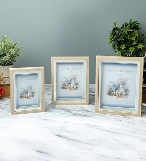 Beige Silver Photo Frame With LED Light 5x7 Inches