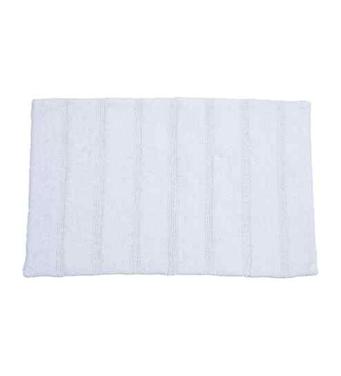 Beige Solid Cotton 20x31 Inches Anti Skid Bath Mat