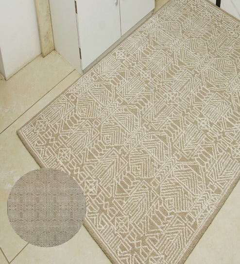 Beige Traditional Wool Hand Tufted Carpet