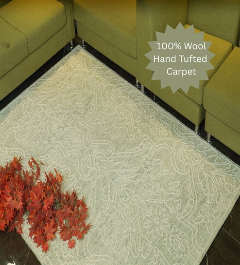 the woven legacy Beige Traditional Wool Hand Tufted Carpet-picture-29