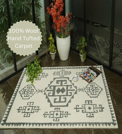 the woven legacy Beige Traditional Wool Hand Tufted Carpet-picture-40
