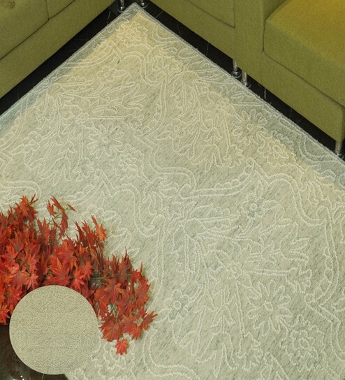 Beige Traditional Wool Hand Tufted Carpet