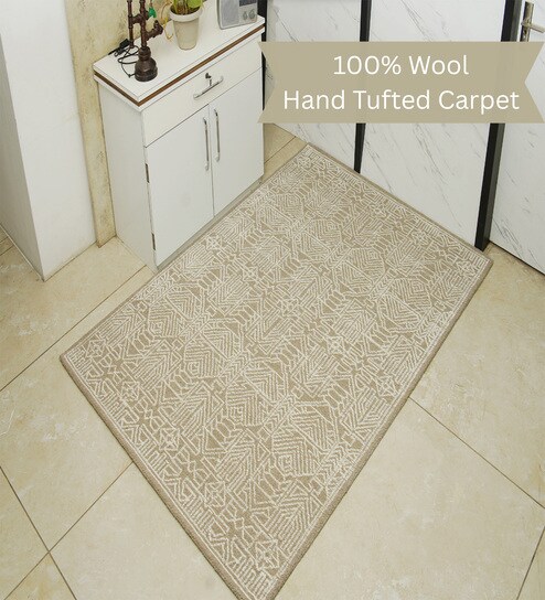 Beige Traditional Wool Hand Tufted Carpet-image-48