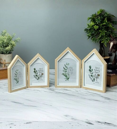 Beige Two House shape Photo Frame 3.5x5 Inches