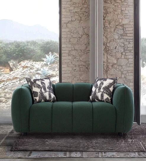 Belarus Fabric 2 Seater Sofa In Green Colour