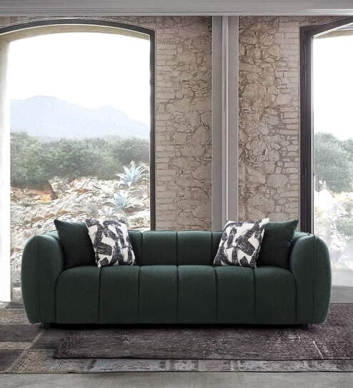 Belarus Fabric 3 Seater Sofa In Green Colour