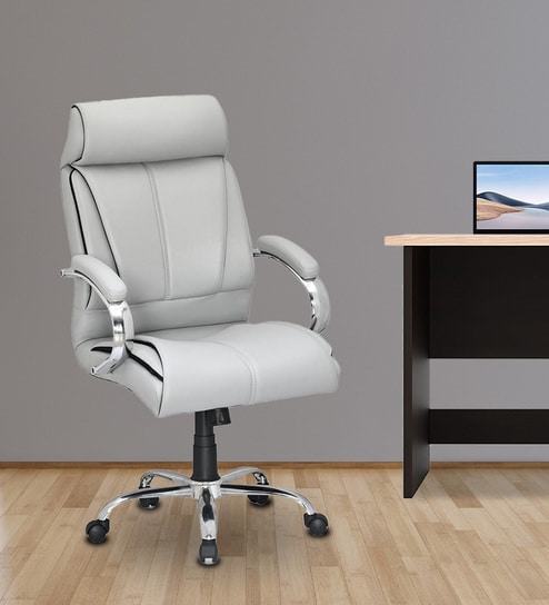 Belgrade High Back Leatherette Executive Chair in Grey Colour