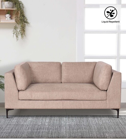Belita Stain Repellent Fabric 2 Seater Sofa In Beige Colour