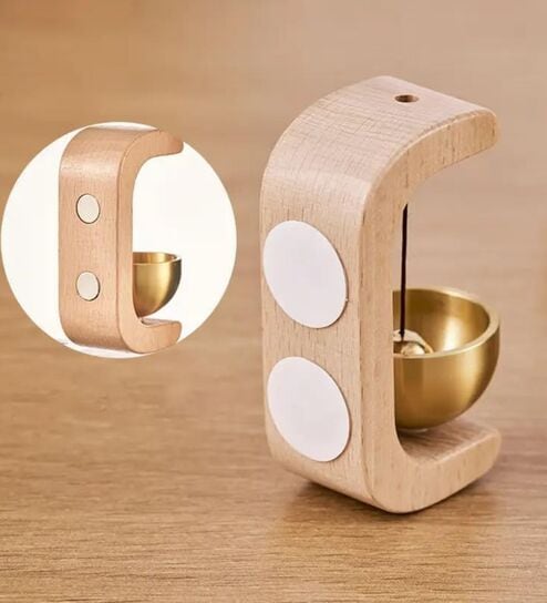regalo Bell for Door Opening, Wood Doorbell Wind Chime for Refrigerator, Room, Porch, Garden, Backyard, Restaurant, Home Garden Windchime Housewarming Gift (Light)-picture-16
