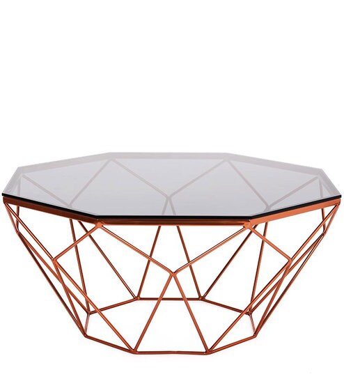 Buy Bellacio Octagonal Coffee Table With Glass Top Rose