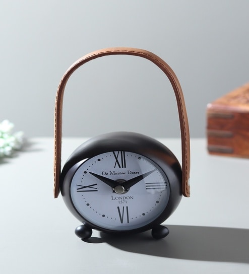 Black Bellamy Table Table Clock
