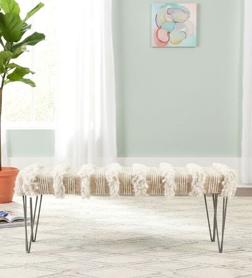 Belmont 3 Seater Bench In Beige Colour