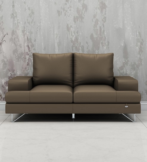 Benjamin Leatherette 2 Seater Sofa With Adjustable Backrest & Usb Charging In Grey Color