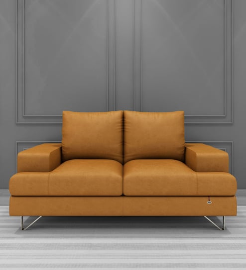 Benjamin Leatherette 2 Seater Sofas in Brown Colour