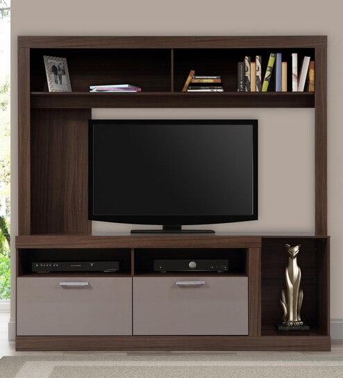 Buy Benjamin Wall Tv Unit In Walnut Finish By Evok Online Tv