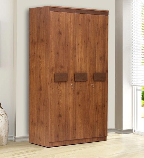 Benson Three Door Wardrobe In Walnut Finish By Peachtree