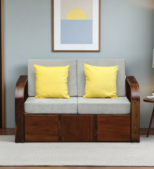 Bergen Sheesham Wood 2 Seater Sofa In Provincial Teak Finish