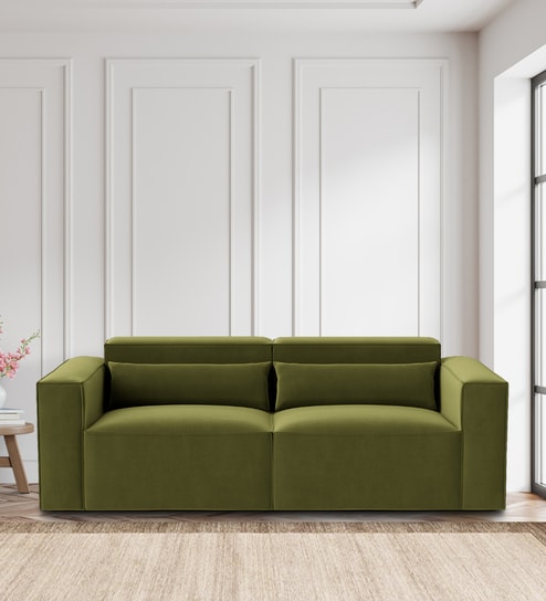 Bergen Velvet 3 Seater Sofa In Mint Green Colour