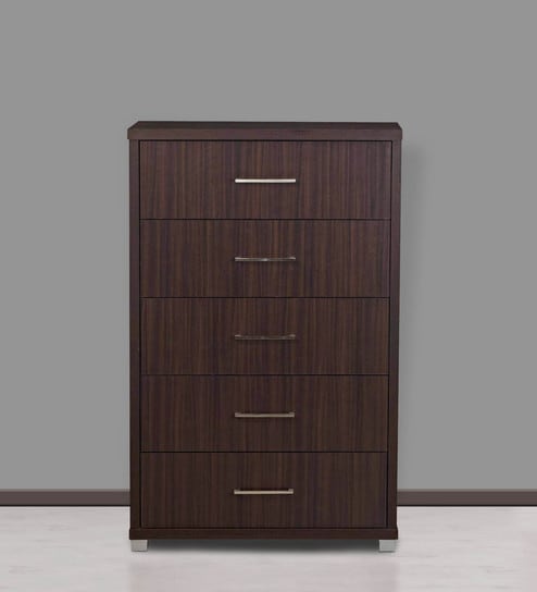 Buy Berlin Chest Of Five Drawers In Chocolate Colour By Royaloak
