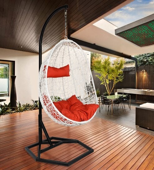 Bern Wicker Swing In White Finish