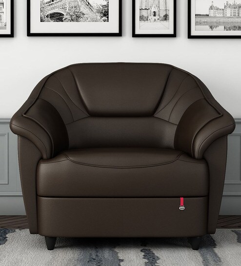 Buy Berry 1 Seater Sofa In Coffee Brown Colour By Durian Online