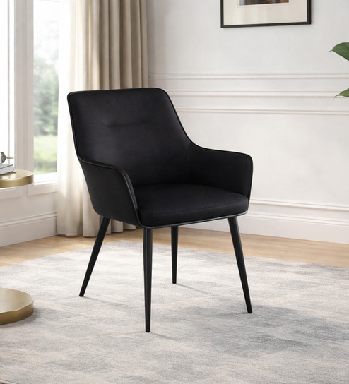 Beverly Velvet Fabric Arm Chair In Black Color