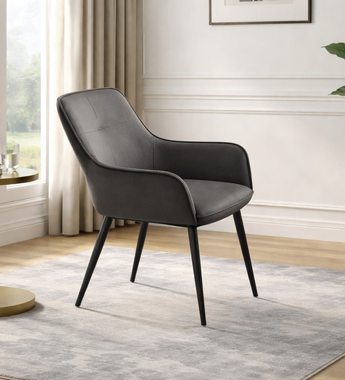 Beverly Velvet Fabric Arm Chair In Grey Color