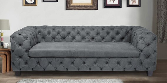 Buy Beguiling 3 Seater Sofa In Grey Colour By Dreamzz Furniture Online Bucket 3 Seater Sofas Sofas Furniture Pepperfry Product